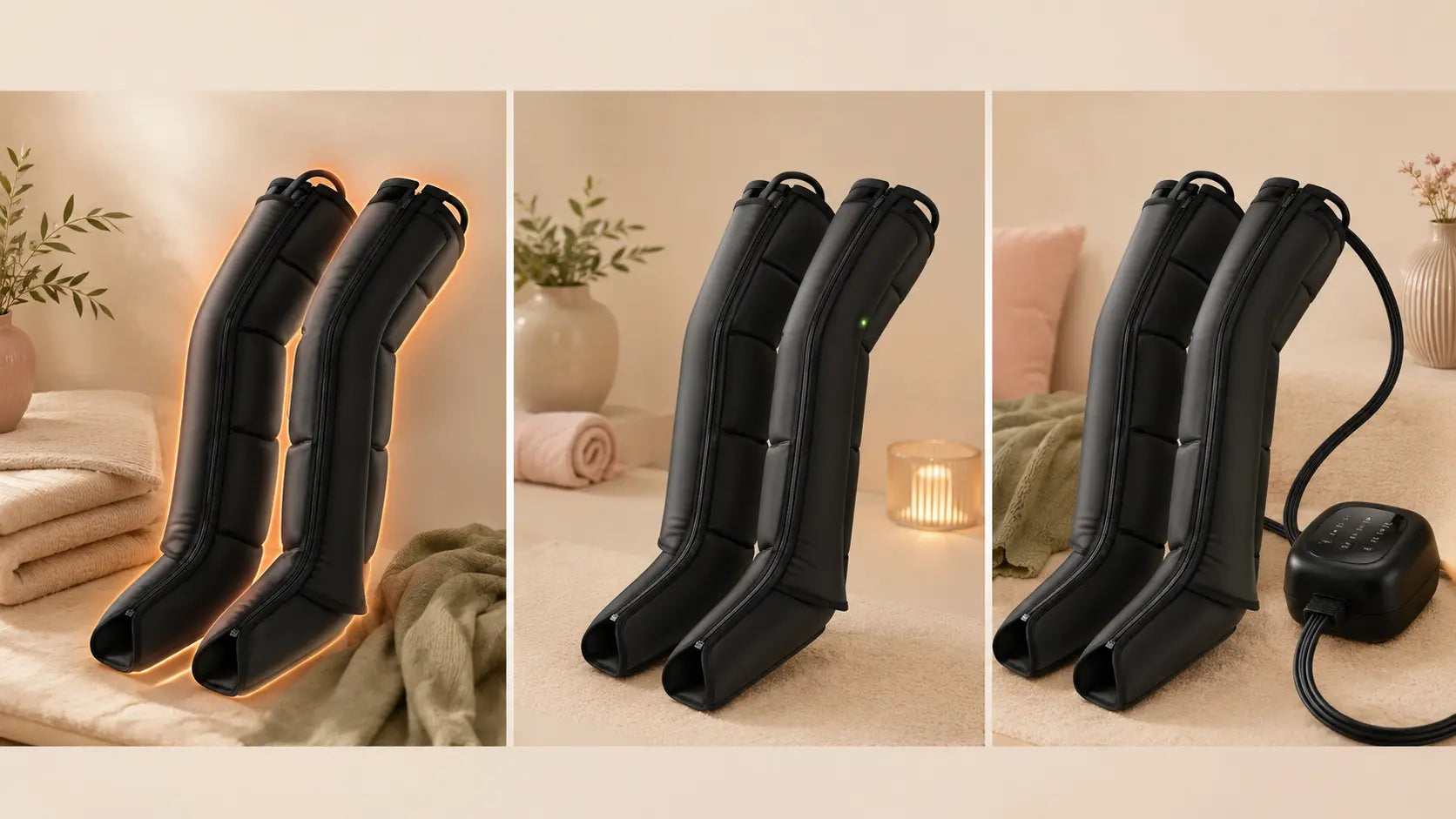 Comparatif de trois types de bottes de massage à air