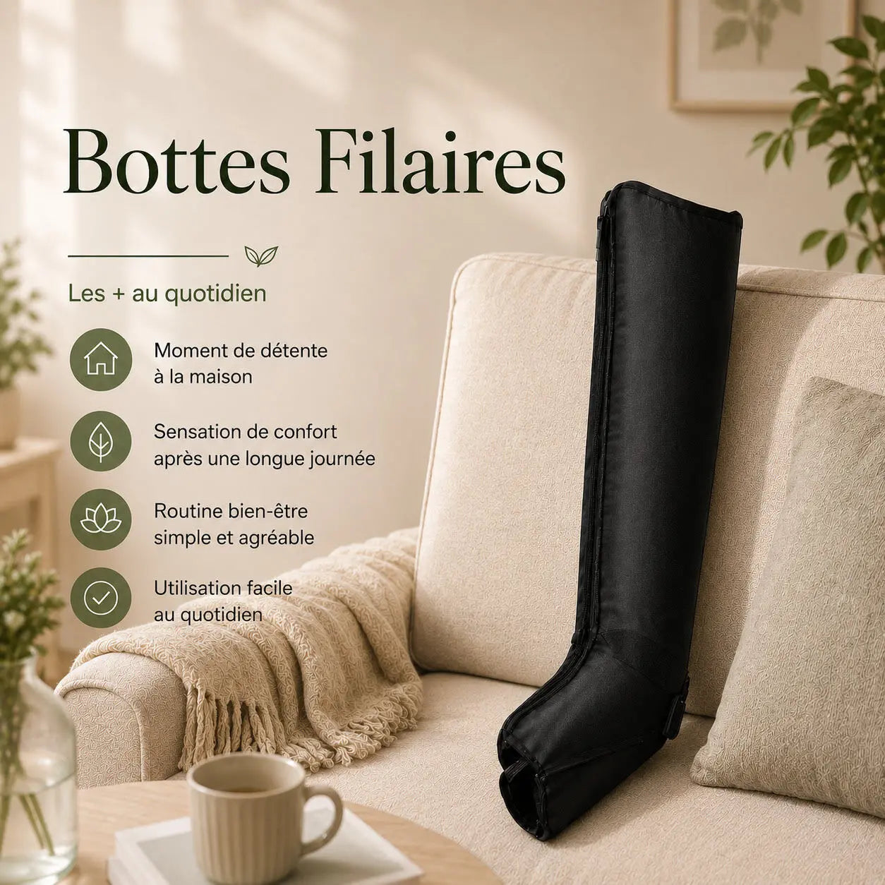 Bottes de massage à air filaires – Jambes Libres Image