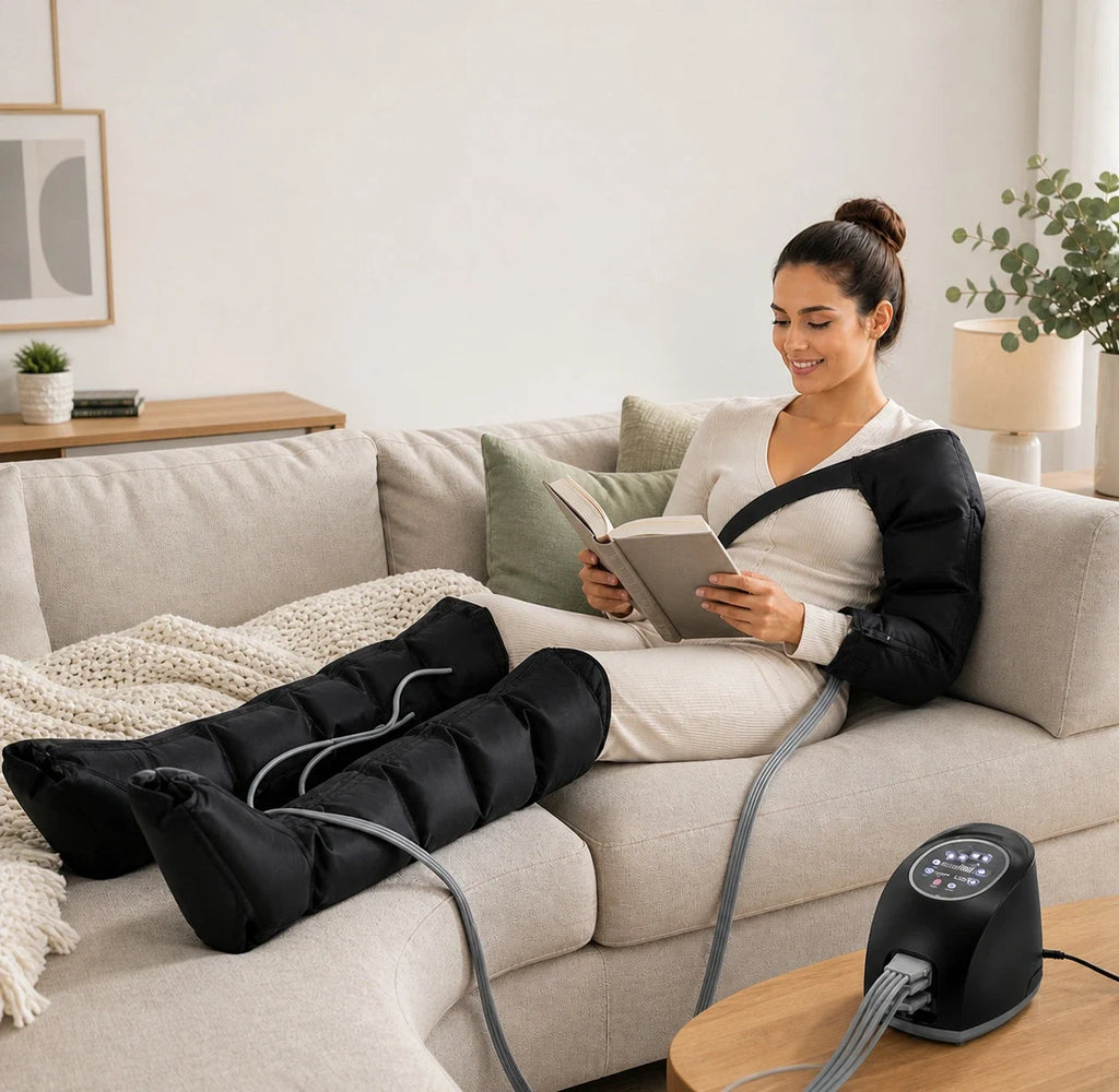 Kit de massage à air 360° avec manchons jambes et accessoire bras