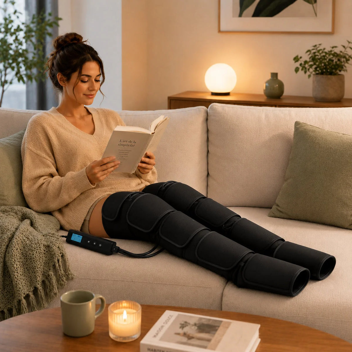 Bottes de massage à air chauffantes pour la maison Jambes Libres