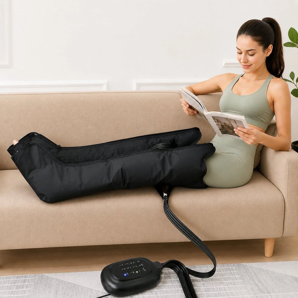 Bottes de massage à air pieds et jambes avec housse lavable