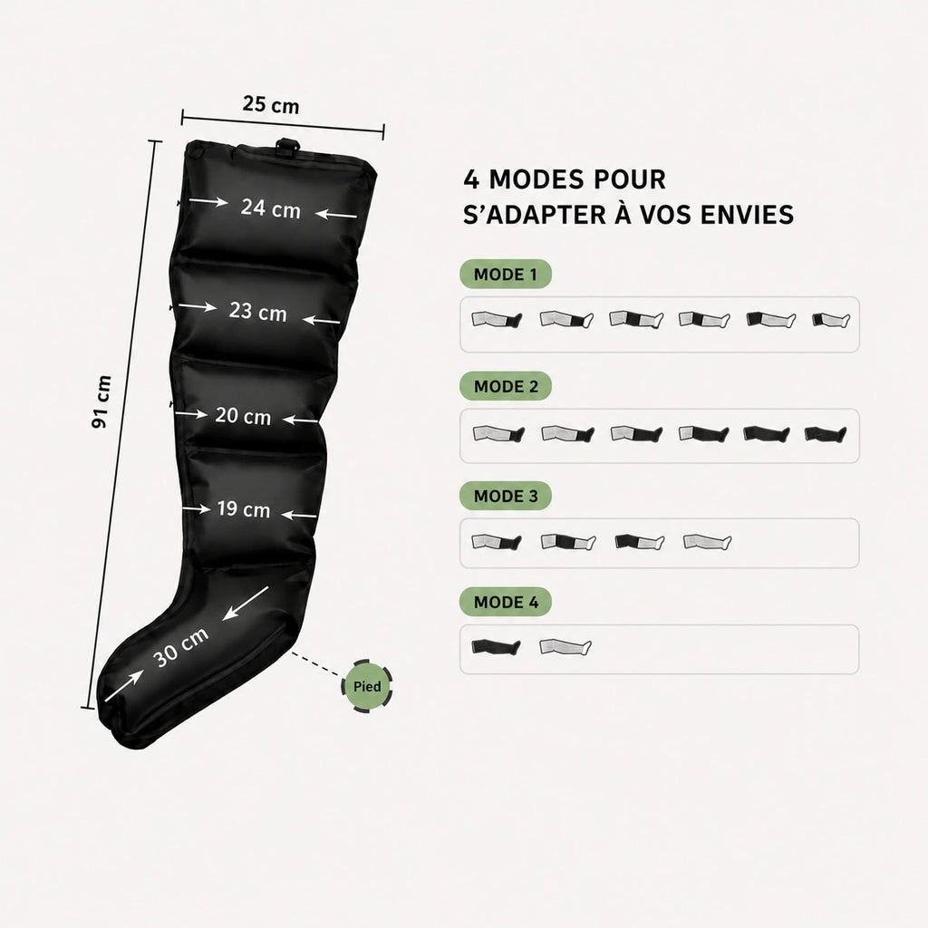 Bottes de massage à air filaires pieds et jambes pour le confort