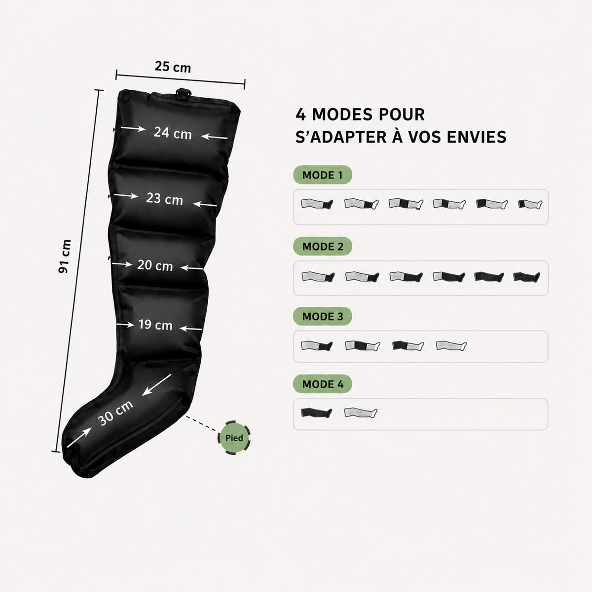 Bottes de massage à air filaires pieds et jambes pour le confort