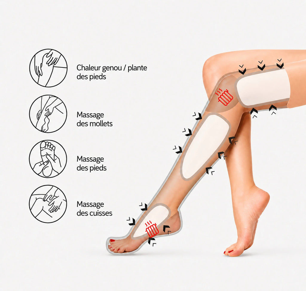 Bottes de massage à air pieds et jambes pour la détente à domicile