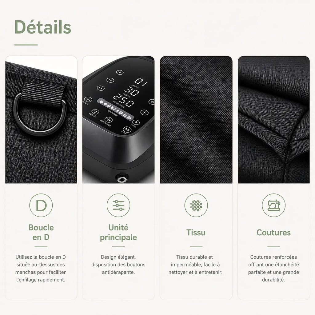 Bottes de pressothérapie haut de gamme 6 modes 6 chambres sans fil