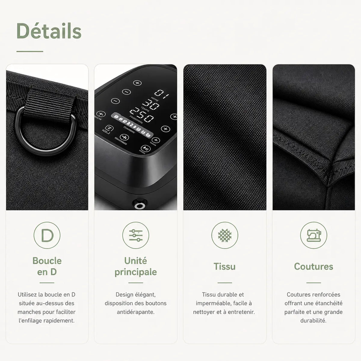 Bottes de pressothérapie haut de gamme 6 modes 6 chambres sans fil