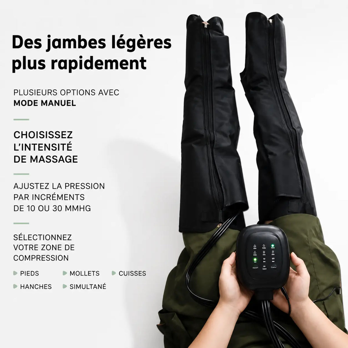 Bottes de pressothérapie pieds et jambes – housse lavable compression à domicile