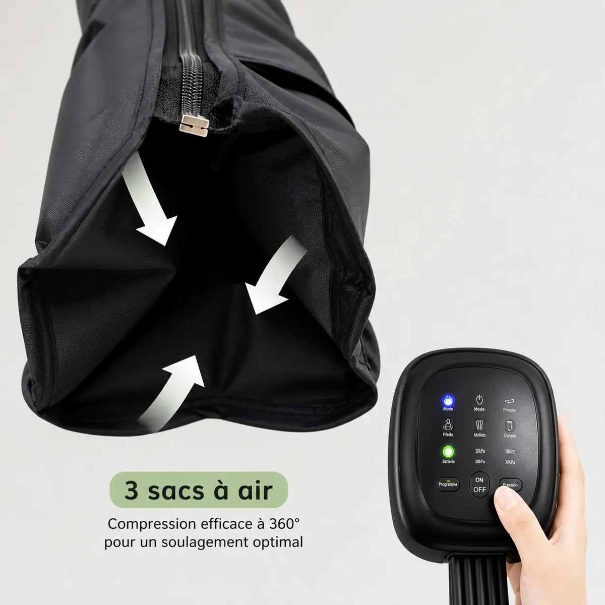 Bottes de pressothérapie pieds et jambes – housse lavable compression à domicile